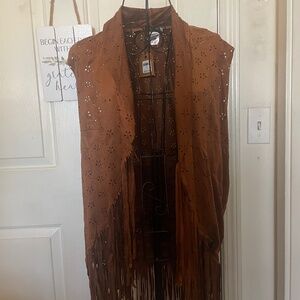 Brown blazer with flower design with